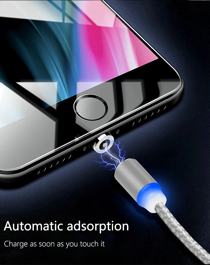 FBYEG СВЕТОДИОДНЫЙ Магнитный зарядный кабель для iPhone X, XR, XS, Max, 8, 7, кабель Micro USB, магнитное зарядное устройство USB/кабель type-C для samsung, Xiaomi