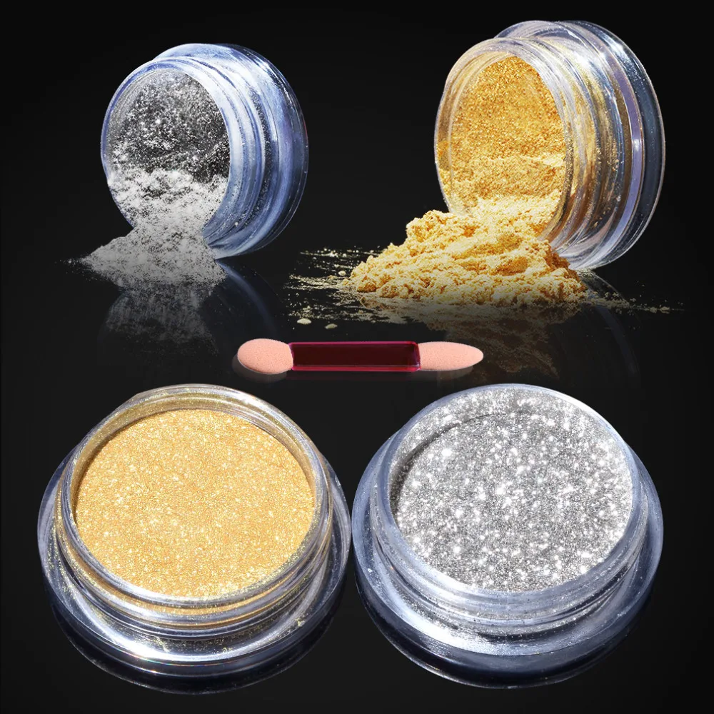 Блестящий Порошок для ногтей HNM сверкающий зеркальный порошок блестящий