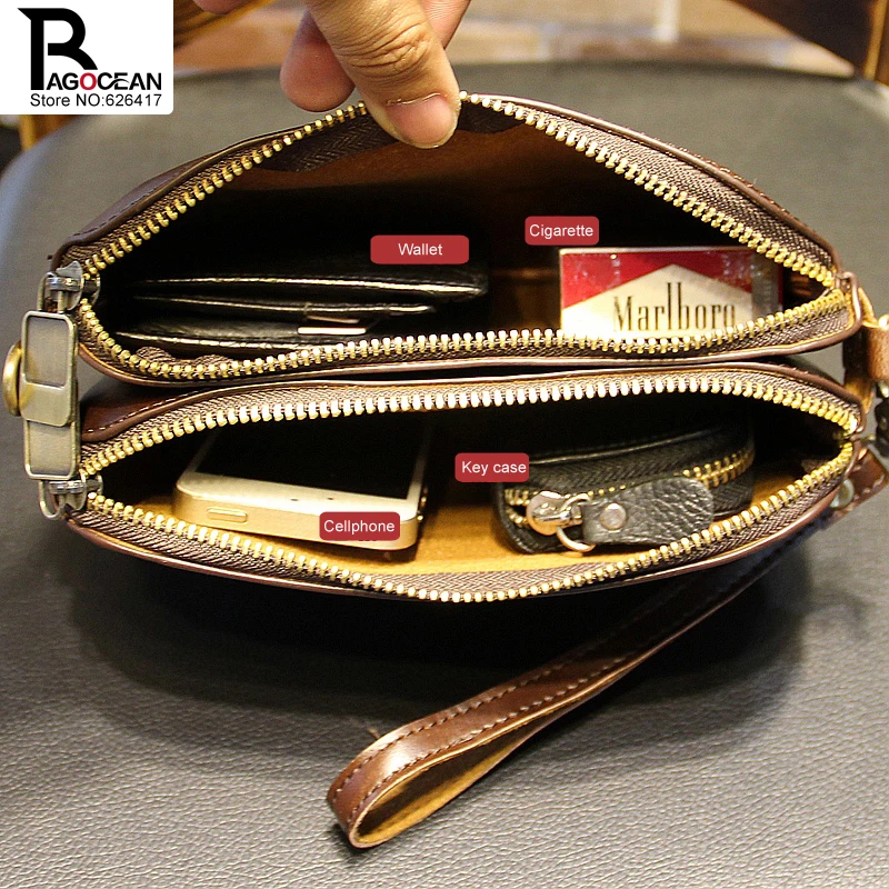 Горячая Новая мода Ретро Кожа Мужская маленькая сумка коричневая через плечо