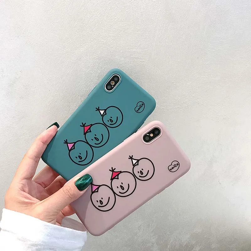 Прекрасный счастливый улыбающийся чехол для iPhone X XR XS Max 6 S Plus мягкая задняя крышка