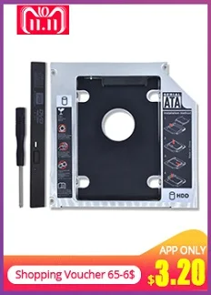 TISHRIC 2nd 2,5 SATA 3,0 D SSD 9,5 мм Caddy внешний корпус жесткий диск для ODD DVD-ROM Optibay адаптер чехол Универсальный