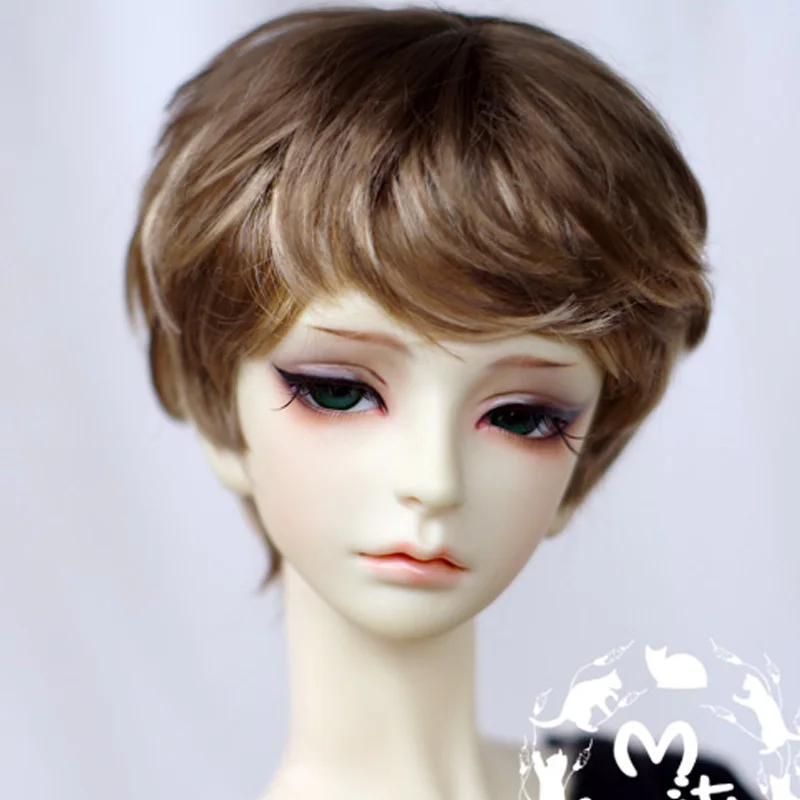 

1PCS BJD Wig Boy Brown Short Wigs For Dolls BJD 1/4 1/3 1/6