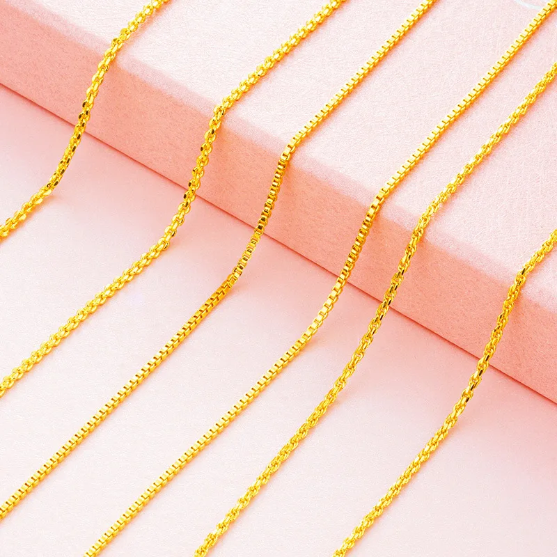 Ожерелье OMHXFC из настоящего золота 18 карат для женщин длинное приталенное