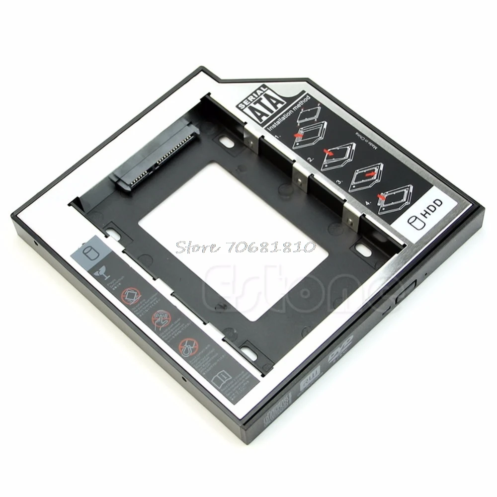 Универсальный жесткий диск 12 7 мм SATA 2nd SSD HDD Caddy для DVD CD Optical Bay Прямая