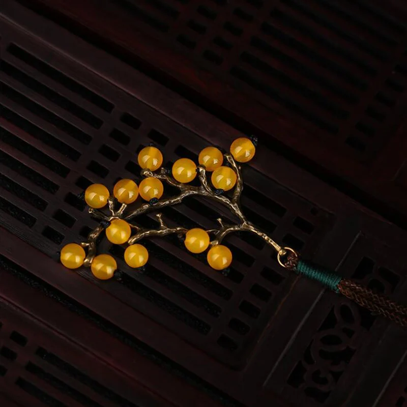 Original Design Ethnic Handmade Tree Branch Long Necklace Natural Stone Beads For Women Clothes Accessories Jewelry | Украшения и