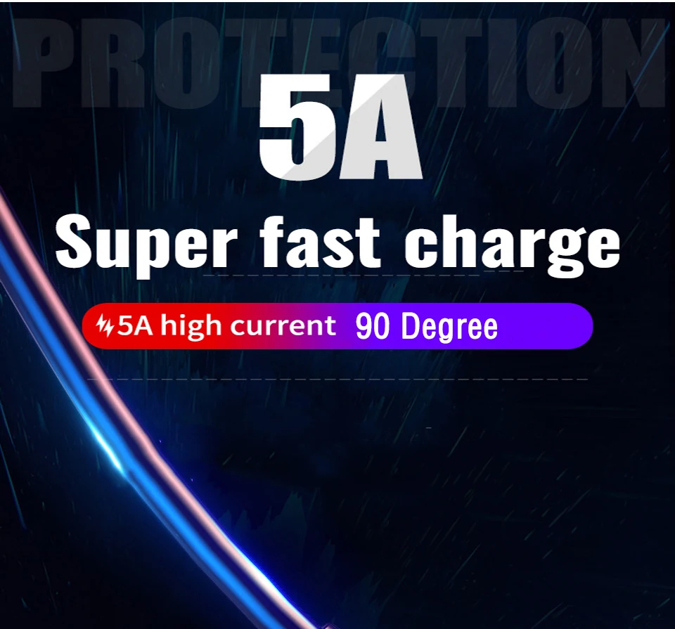 5A Usb type C кабель 90 градусов Supercharge кабель для huawei P30 P20 Lite Nova 5 Pro 5i 4 V20 быстрое зарядное устройство кабель Usb 1,5 2 3 метра