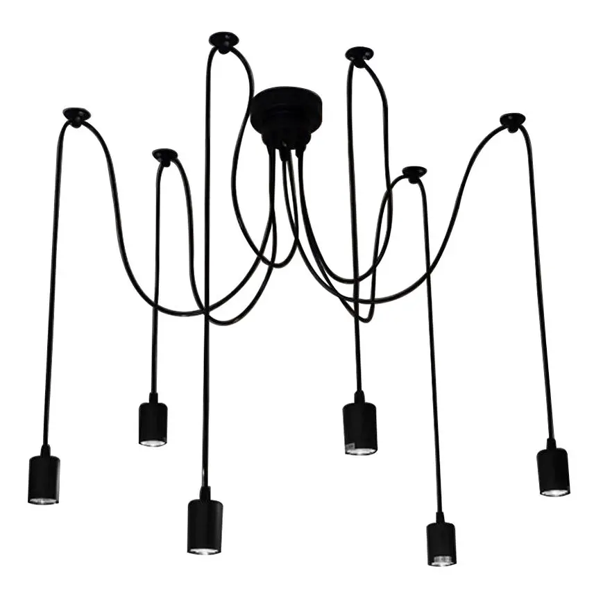 New Hot Pendant Light Retro Industrial Antique Edison Adjustable DIY Ceiling Spider Lamp E27 Drop Shopping | Лампы и освещение