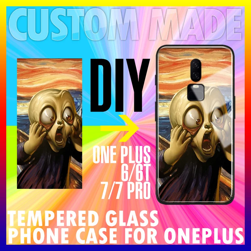 Custom made Customized any picture DIY Photo image Glass soft Silicone Phone Case Cover For OnePlus 9 Pro 6 6T 7 7T 8 Pro