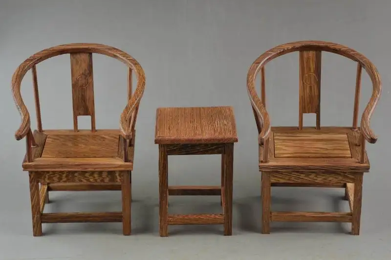 Old China Handwork suanzhi Carving Rare Lucky A Set Of Table &amp Chair Model | Дом и сад