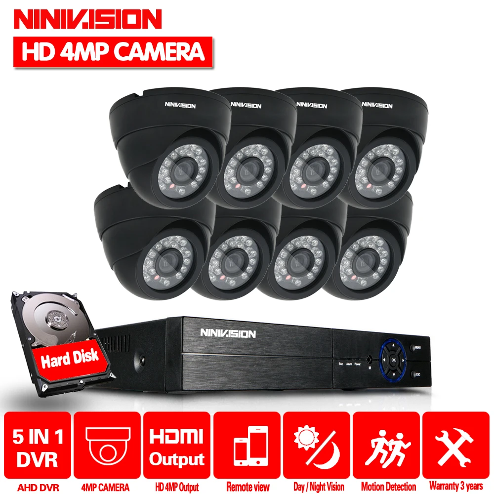 Камера видеонаблюдения 8 каналов 2 Мп 4 МП 5 HD AHD NVR DVR купольная камера для