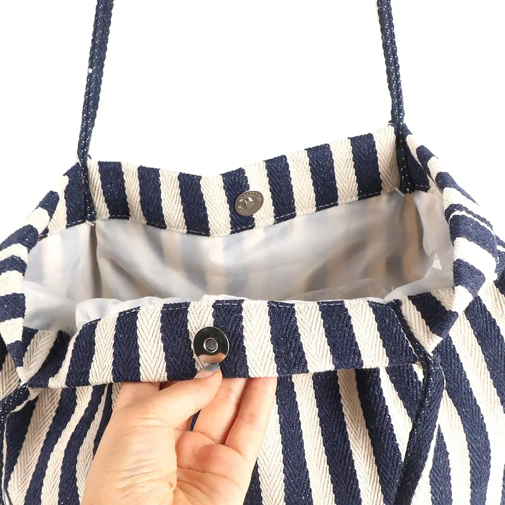 1 шт. Женская Холщовая Сумка с ручками для покупок в полоску | Багаж и сумки