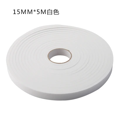 15MM white 5 м самоклеящаяся уплотнительная лента для окон двери автомобиля шумоизоляция резиновая Пылезащитная уплотнительная лента оконные аксессуары вискоза - Color: 15MM white