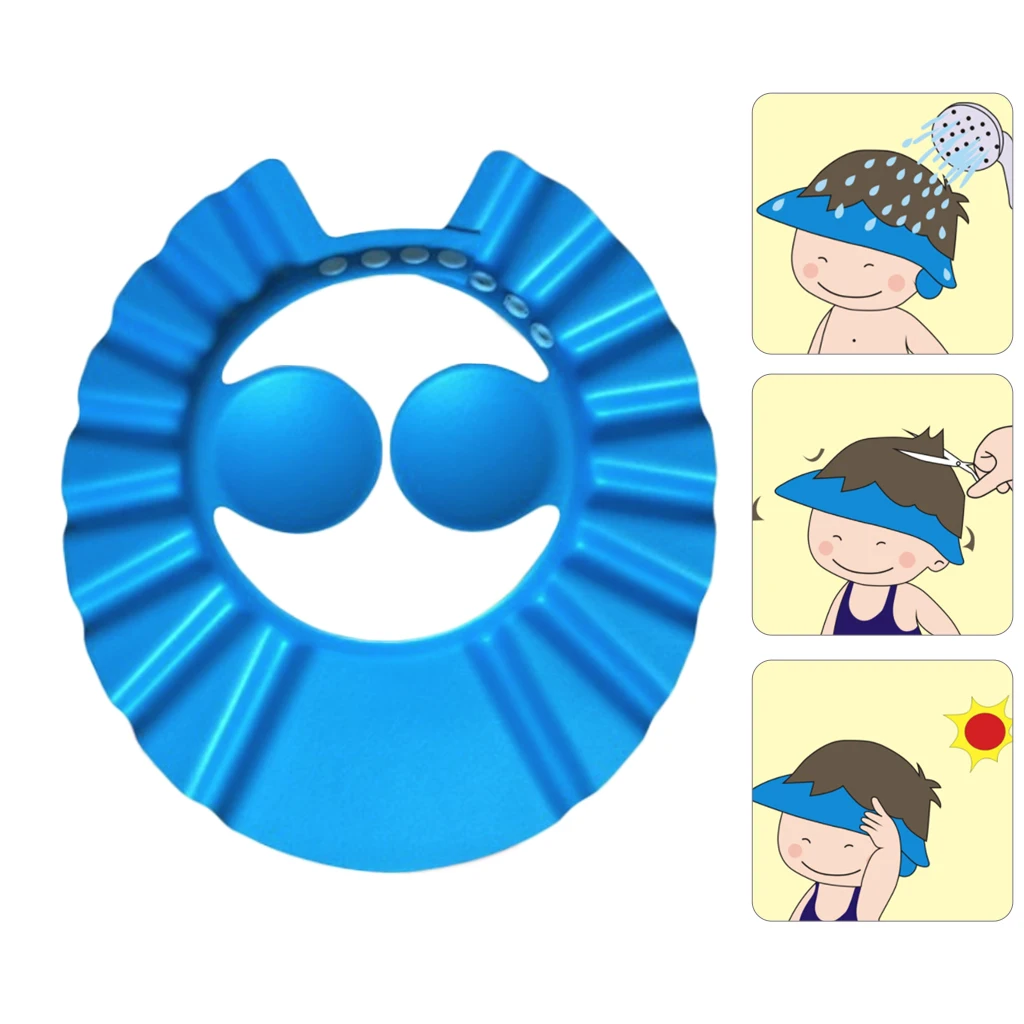 Детская водонепроницаемая шапочка безопасная детская для душа Дети козырек