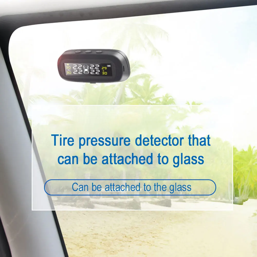 Система контроля давления в шинах Vehemo цифровой датчик с солнечной зарядкой