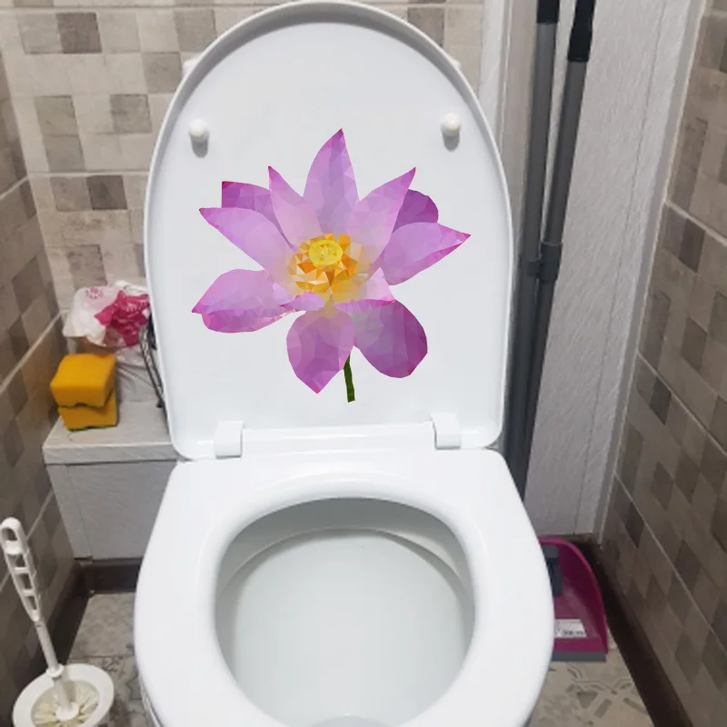 YOJA 22 2*21 5 см Lowpoly Lotus креативные туалетные наклейки на сиденья для ванной комнаты