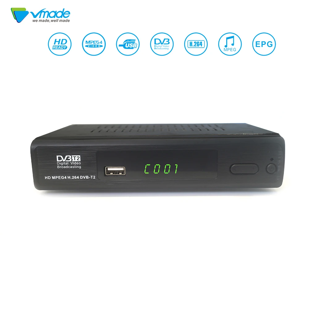 Vmade полностью HD DVB T2 цифровой наземный ТВ приемник тюнер H.264 MPEG 2/4 1080 p поддерживает
