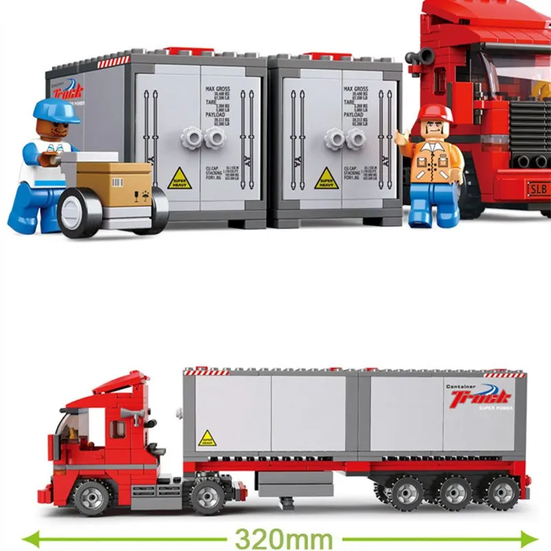 345 шт. двойной грузовой автомобиль Compatibie Legoings строительные блоки набор игрушек