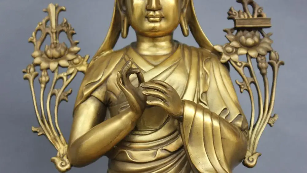13 дюймов Китай тибетский буддизм бронзовый tsongkhкак Guru статуя монаха Будды (выбор