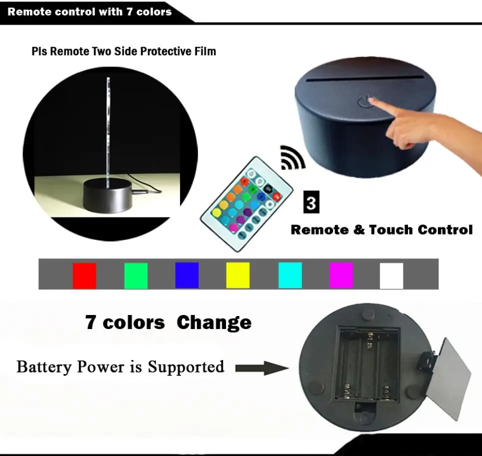 Controller 7 Color Светодиодный светильник с изображением Минни Маус в виде цветочной корзины; светодиодный ночник с изображением милого мультфильма; 3d-ночник для девочек; красивые подарки; декор для детской комнаты - Испускаемый цвет: Controller 7 Color
