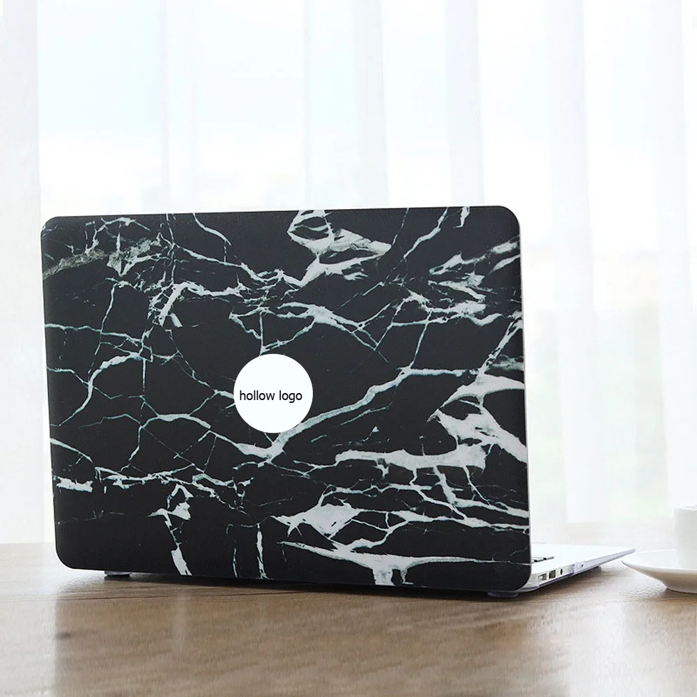 Модный зернистый чехол для ноутбука Macbook Air Pro retina 11 12 13 15 дюймов изысканный полый логотип защитный чехол для компьютера