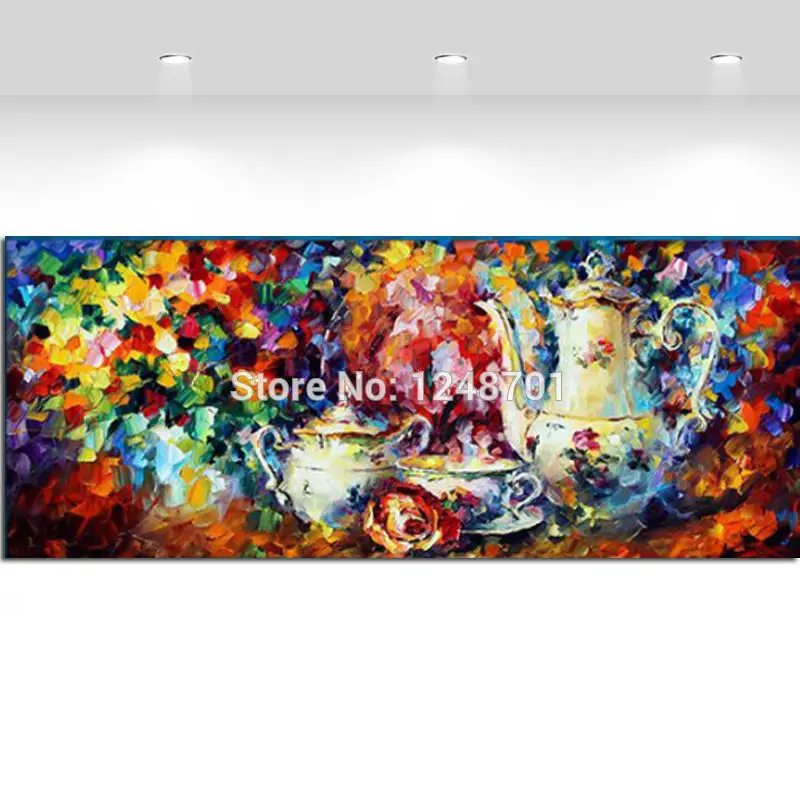 100% Hand Painted Still Life Oil Painting On Canvas Palette Knife Wall Art Pictures Living Room Modern Home Decor No Framed | Дом и сад