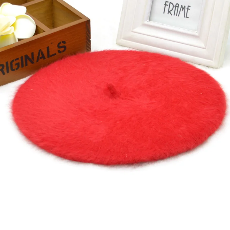 Korea Style Female Cute Fur wholesale sable beret qiu dong female knitting rabbit hair fashion hat |