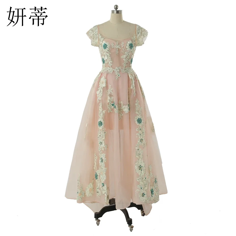 Очаровательное кружевное ТРАПЕЦИЕВИДНОЕ выпускное платье с блестками и бисером