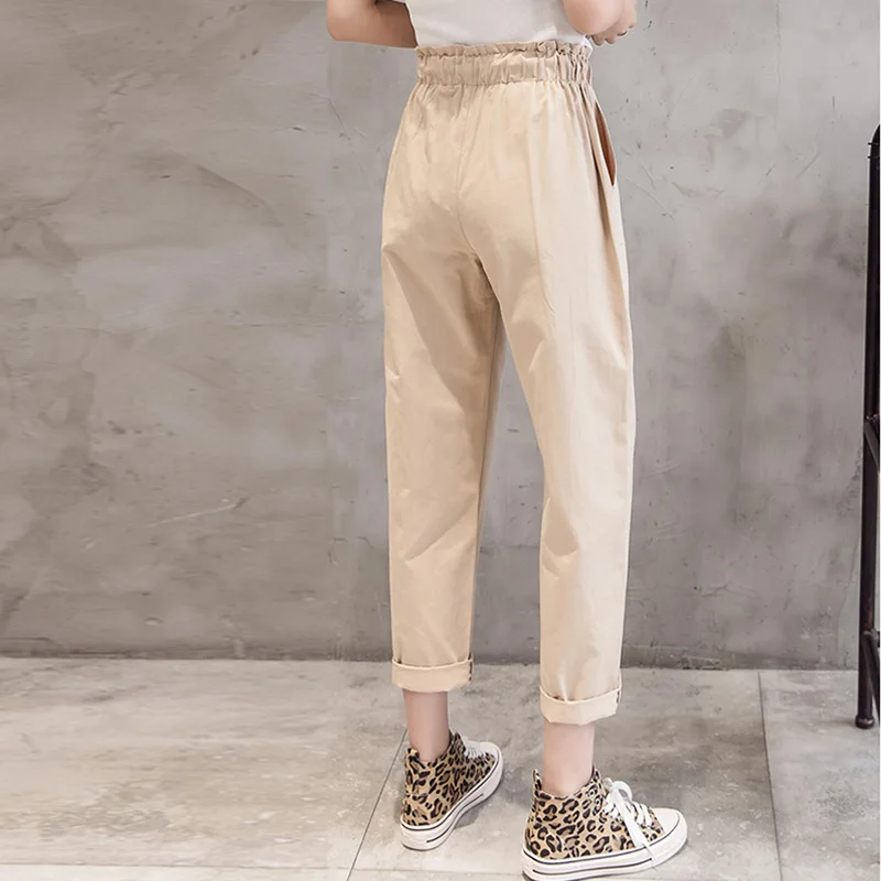 Women pants 2019 spring summer fashion female solid high waist loose harem pant large size trousers casual cargo streetwear | Женская