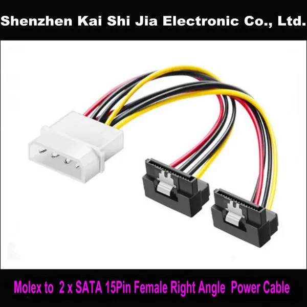 Разветвитель прямого угла IDE Molex силовой кабель с 4 контактами на 2X15 контактов SATA 6