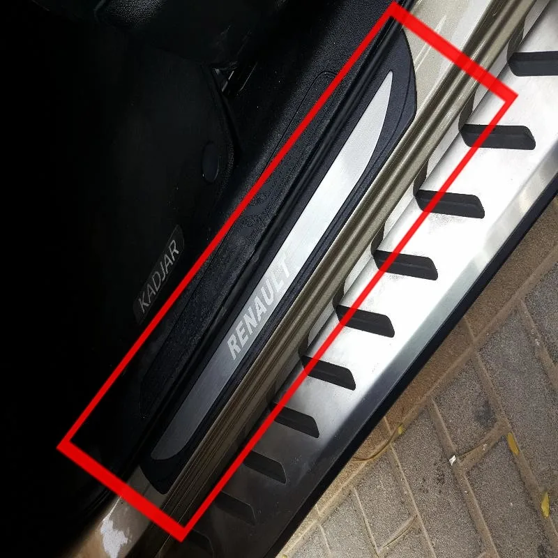 Для Renault Kadjar внешний порога Накладка протектор Пластик с нержавеющая сталь Авто