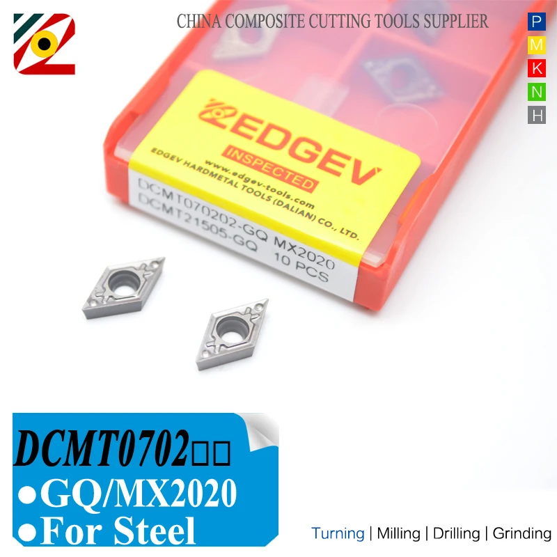 

EDGEV Cermet Carbide Inserts DCMT070204 DCMT Boring Metal Ceramic CNC Lathe Cutter Turning Tools DCMT070208-HQ TN60