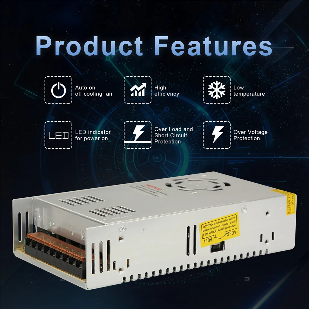 12A 360 Вт светильник ing трансформаторы 110V-220V AC к DC 12V переключатель Питание адаптер