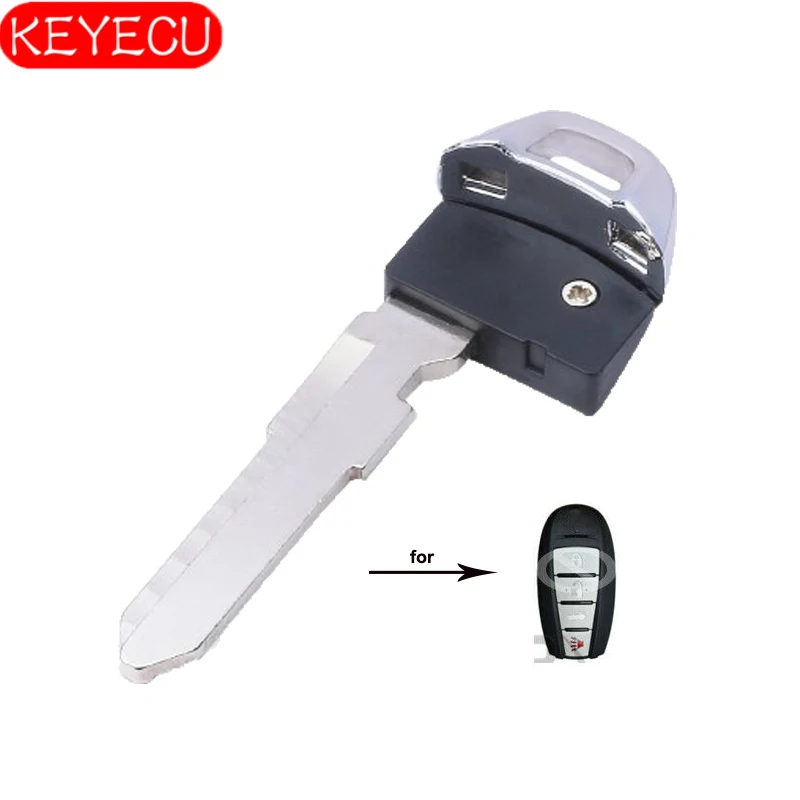 

Keyecu 2pcs Smart Key Valet Emergency Ignition Insert Uncut Blade Blank for Suzuki Kizashi