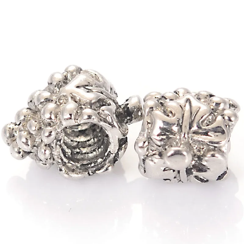 Miasol 10 Pcs Silver Plating Lead Nickle Free Grape Large Hole Spacers Beads Charm Fits Diy Bracelet Jewelry Making | Украшения и