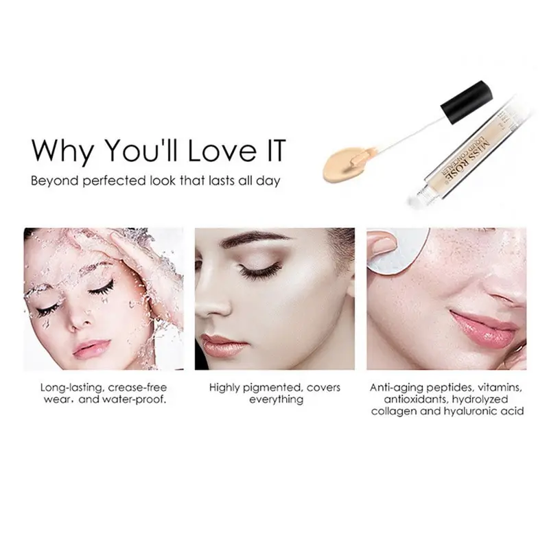 Miss Rose новый уход за кожей лица Косметика прочного карандаш консилер жидкое