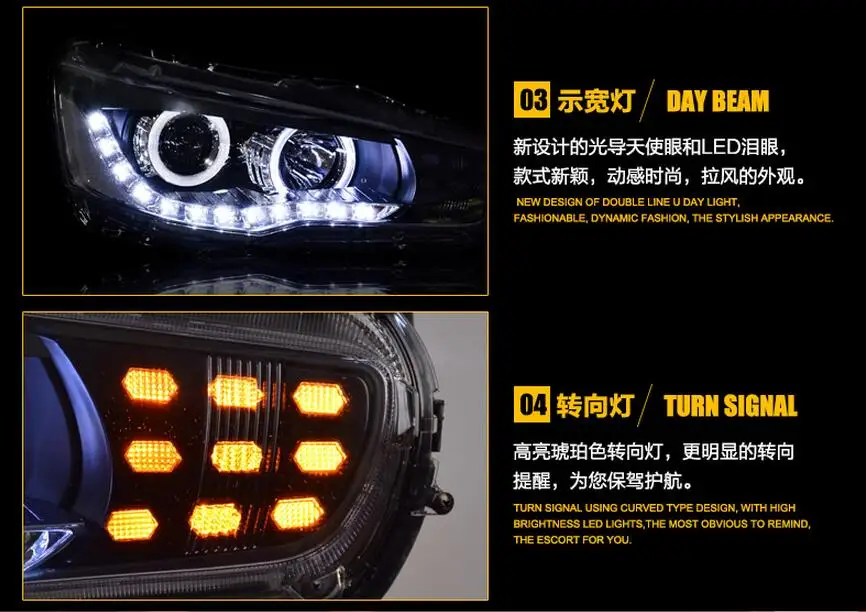 HID, 2008~, автомобильный Стайлинг, Lancer головной светильник, Endeavor, ASX, lancer бампер светильник, Triton, nimbus, Lancer фара