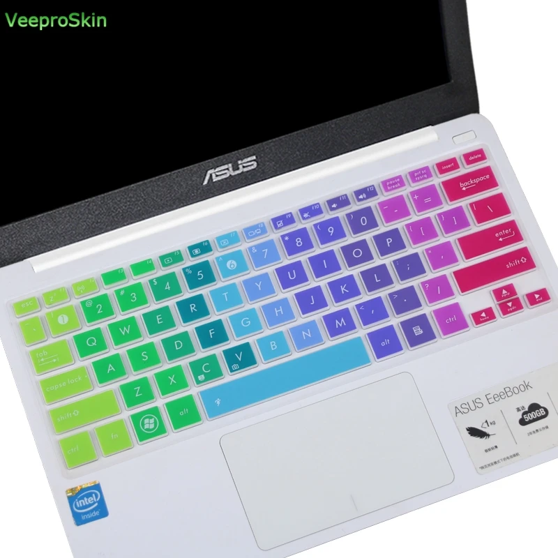 rainbow Для Asus Vivobook E203M E203 E203NA EeeBook X200CA X200MA X200M E203MA E200HA S200E 11 ''Обложка клавиатуры для ноутбука 11,6 - Цвет: rainbow