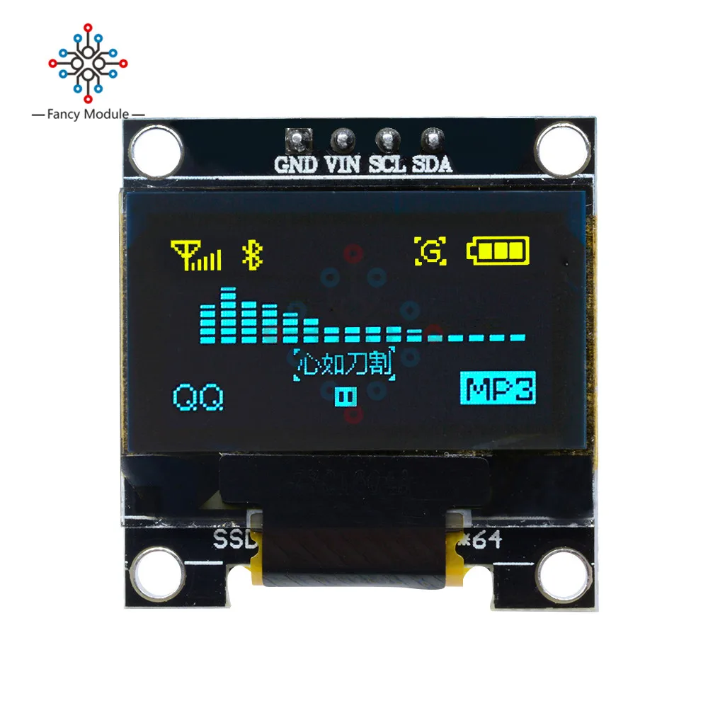 Модуль OLED-дисплея 0 96 дюйма IIC Серийный желтый синий 128X64 I2C SSD1306 12864 плата с