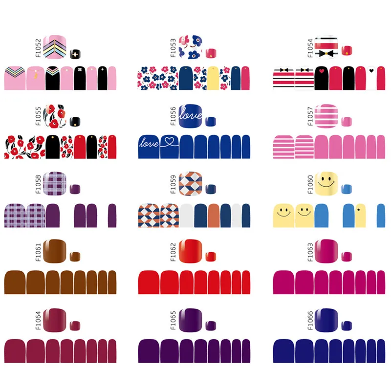 Топ моды ножные ногтевые стикеры Mix Nail Дизайн Клей полное покрытие новые