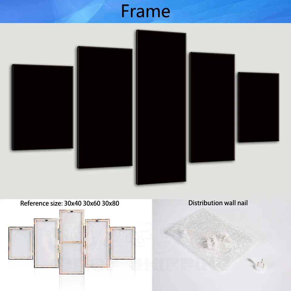 

Wall Art Painting 5 Pieces Animation ONE PIECE Character Pictures Canvas Printed Home Decor Brand New Poster Frame Living Room