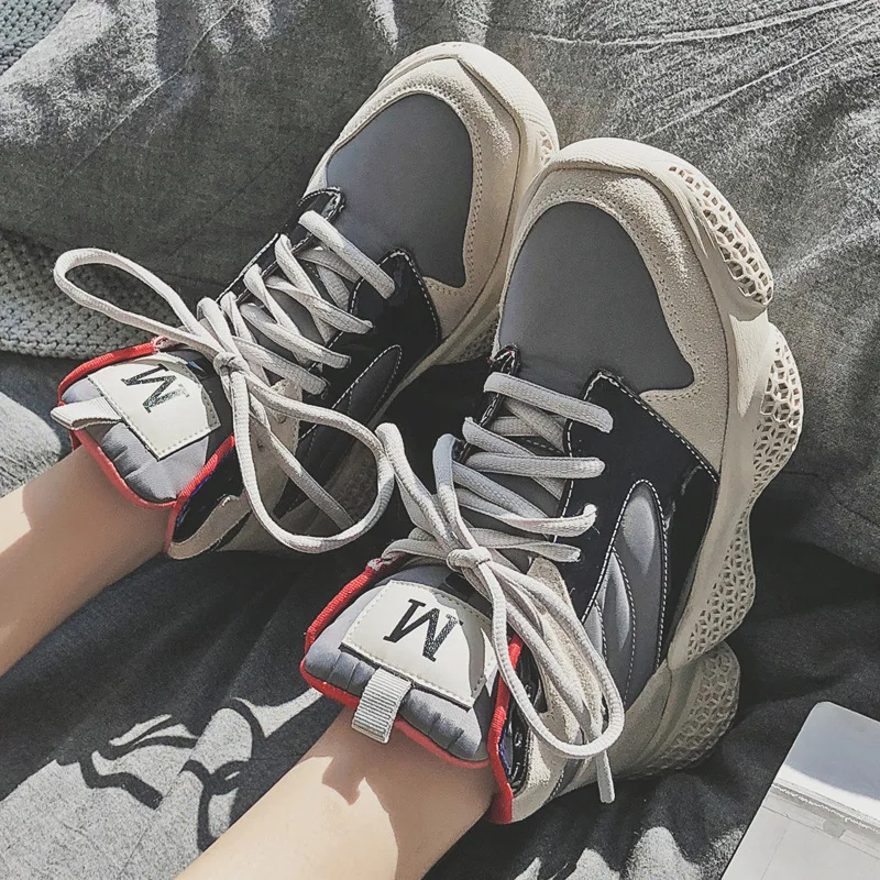 Zapatos de mujer Повседневная обувь Женские модные брендовые высокие кроссовки на