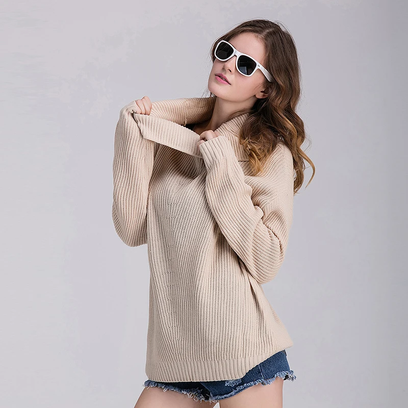 FANTASYONE 2017 Autumn and Winter Vintage Women Sweater Long Sleeve Loose Turtleneck Knitted Pullover Green Sweaters Crop Top | Женская