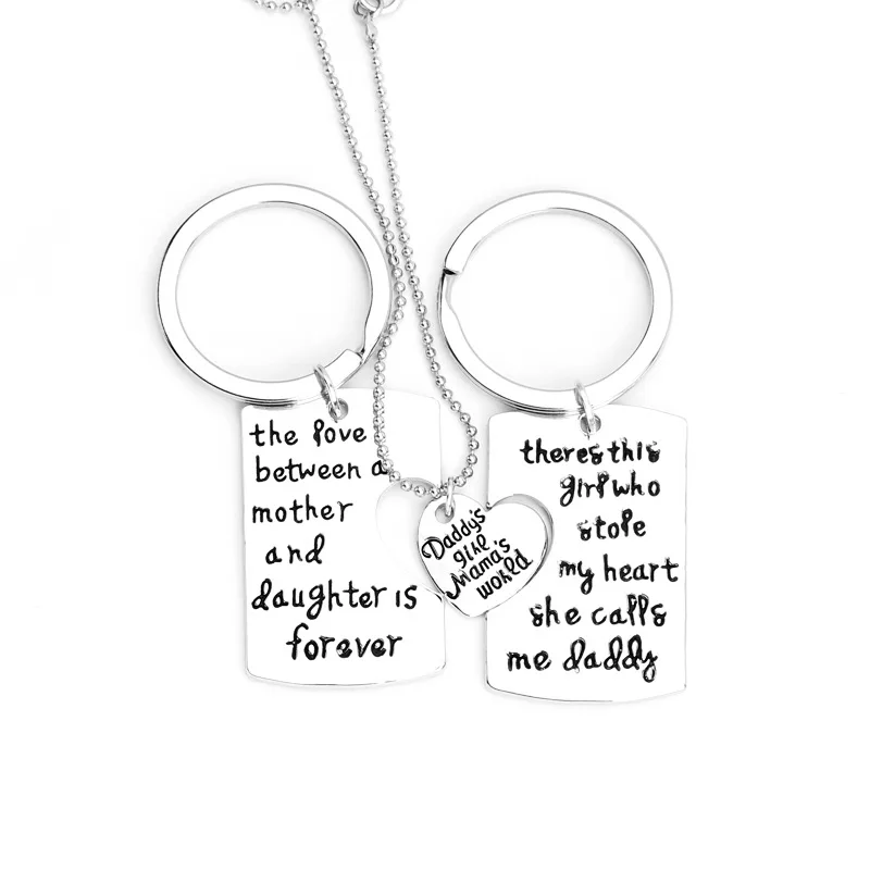 3 шт./1 комплект брелок в форме сердца с биркой для собак и ожерелья серебро мать