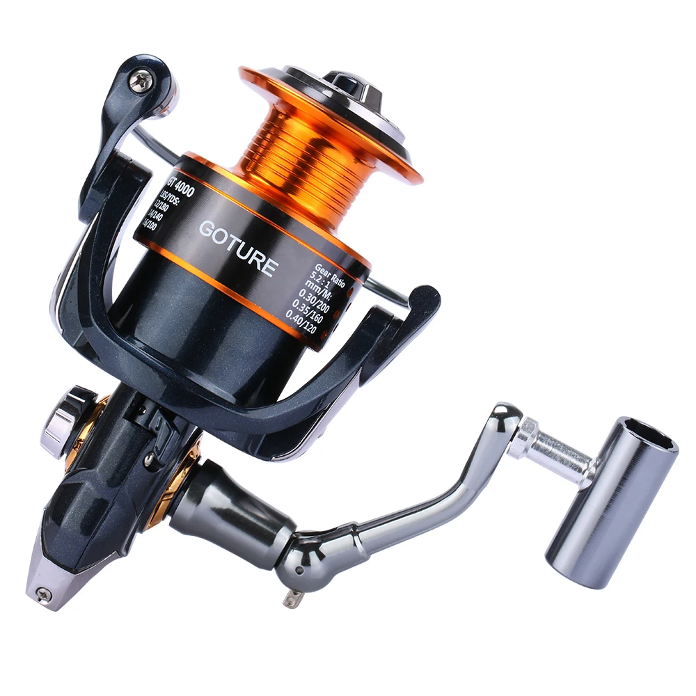 Goture Spinning Fishing Reel GT4000 5.2:1 Metal Spool Carp Right/Left Handle Coil Wheel | Спорт и развлечения