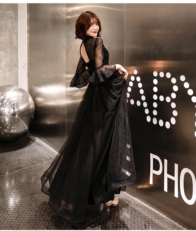 Vestidos De Fiesta De Noche, черные простые элегантные вечерние платья, студенческие вечерние платья трапециевидной формы, арабское вечернее платье принцессы ES2422