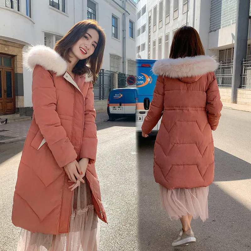 Women Winter Jackets Coats 2019 New Down cotton Hooded Parkas Feminina Warm Outwear Faux Fur Collar Plus Size 3XL Long | Женская одежда