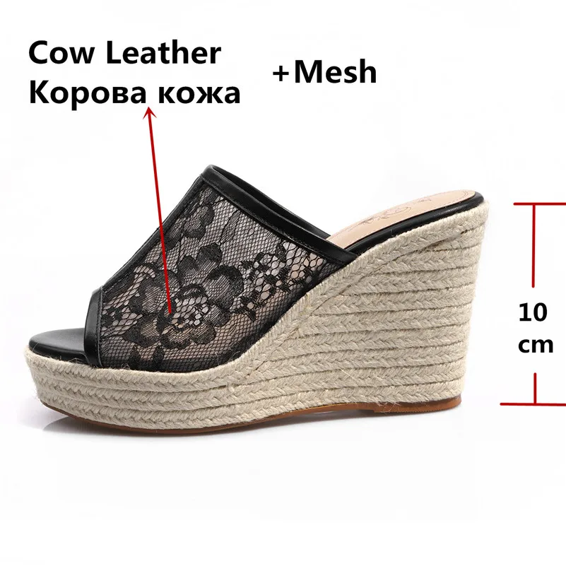 COVIBESCO/модные пикантные сетчатые женские сандалии из натуральной кожи