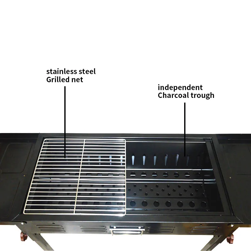 Утолщенный большой гриль уличный портативный с древесным углем фотоинструменты