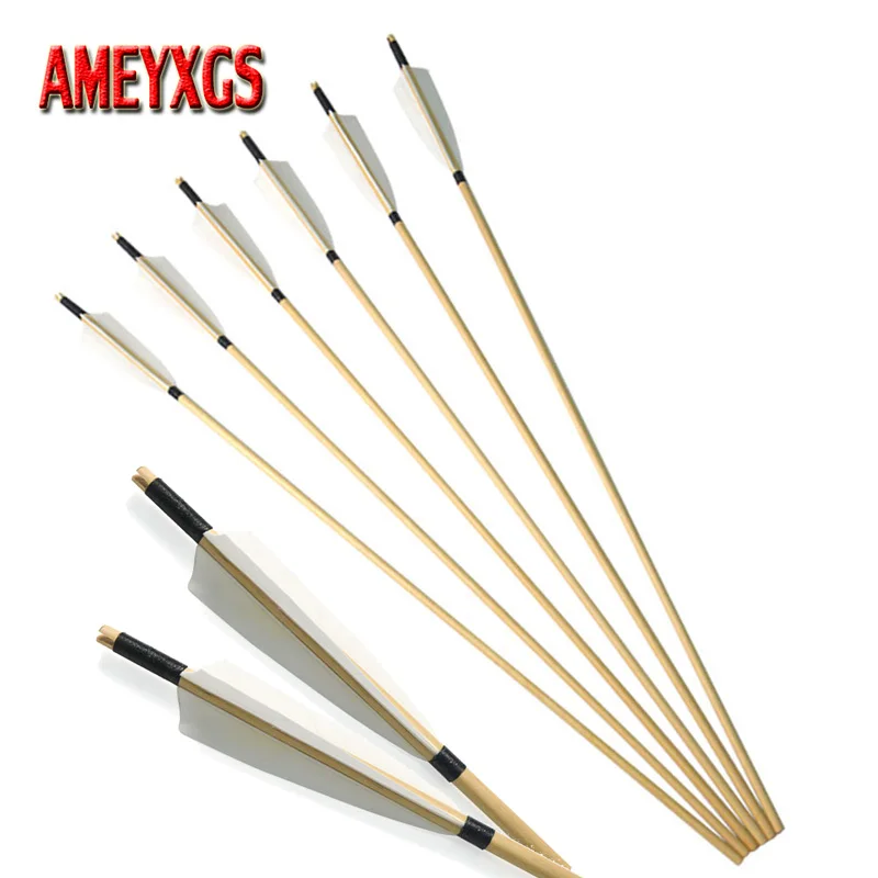 

9/12pcs Archery 31.5inch Wooden Arrow With Turkey Natural Feathers Fit For Recurve Bow Longbow Hunting Sports Shooting Training