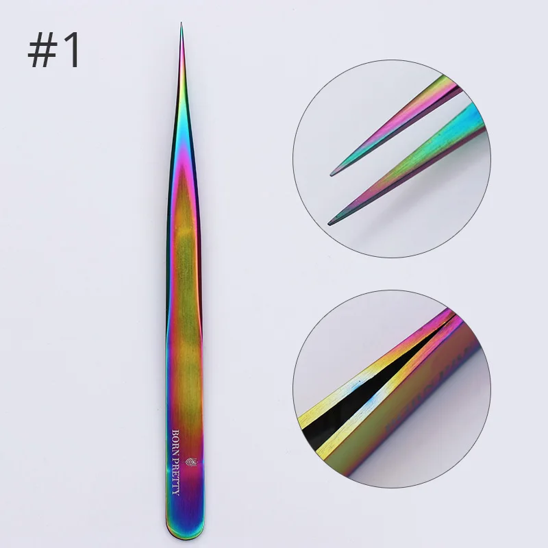 Straight Tweezer Пинцет BORN PRETTY для кутикулы ногтей, Радужный резак, кусачки, клипер для удаления омертвевшей кожи, инструмент для маникюра и дизайна ногтей - Цвет: Straight Tweezer
